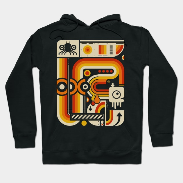 World 1 [retro, orange] Hoodie by Bug Robot